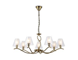 Подвесная люстра со стеклянными плафонами **79- см, 7*E14*40W, K, Ambrella Light High Light LH57093, латунь