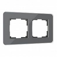 W0022440 Рамка на 2 поста Elite, графит, стекло Werkel, 4690389180705