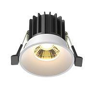 Встраиваемый светильник 5,3 см, LED*7W, 2700K, Maytoni Round 60° DL058-7W2.7K-W, Белый, вр 5,4 см