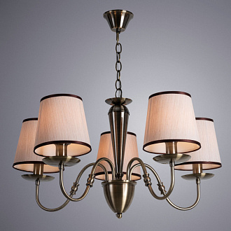 Подвесная люстра Arte Lamp Fiona A3227LM-5AB бронза, диаметр 65 см