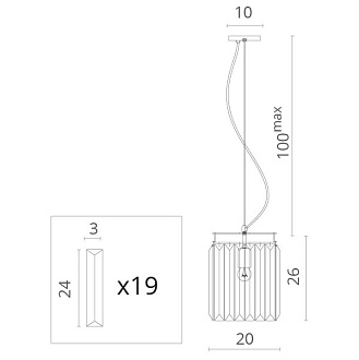Подвесной светильник Divinare 3001/01 SP-1 Nova, черный/золото/прозрачный