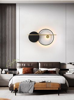 Настенный светодиодный светильник Inodesign Round Black 44.4680