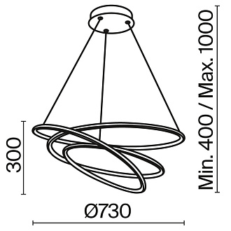 Подвесная люстра 73*73*320 см, 2* LED, 79W, 3000К-4000К Maytoni Nola MOD100PL-L88WK1 белый