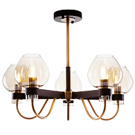 Люстра Tara FR5028PL-05B, диаметр 58 см, черный-янтарный