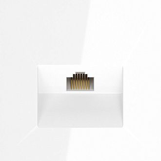 Розетка компьютерная встраиваемая Voltum S70 RJ45 кат.6, белый  пластик  VLS060101