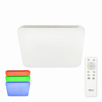 Светильник 34 см, 35W, 3000-5500К с пультом и RGB подсветкой Citilux Симпла CL714K330G