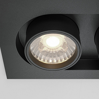 Встраиваемый светильник 15,9*9,5*9,8 см, LED*20W, 4000 К, Hidden DL045-02-10W4K-B Maytoni Downlight, Черный, вр 7,5*14,5 см