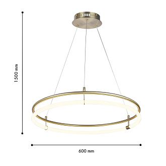 Подвесная люстра 60*20-150 см, 6*LED, 24W, 4000K, Favourite Girth 4629-6P, золотой