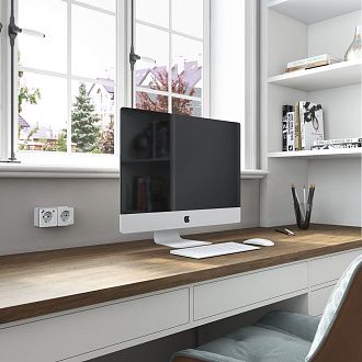 W5071701 Розетка с заземлением, шторками и USB тип A+C Gallant, белый Werkel, 4690389179594