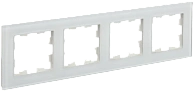 BRITE Рамка 4-мест. РУ-4-2-Бр стекло бел. матовый IEK