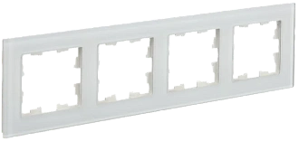 BRITE Рамка 4-мест. РУ-4-2-Бр стекло бел. матовый IEK