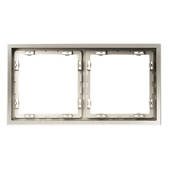 Рамка металлическая на 2 поста, S70 Metal, никель Voltum VLSM120211