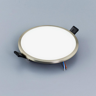 Светильник, 14 см, 15W, 3000К, хром, теплый свет, Citilux Омега CLD50R151, встраиваемый LED, вр 12,5 см