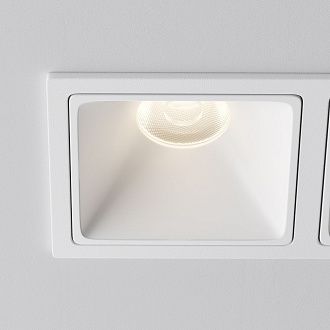 Встраиваемый светильник 12,6*6,5-5,2 см, LED*20W, 4000K, Maytoni Alfa LED 50° DL043-02-10W4K-SQ-W-1, Белый, вр 5,5*12 см