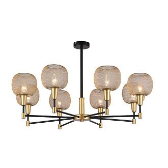 Люстра 85*85*46 см, 8*E14 Gerhort G11061/8BK+GD GD, Черный, золото