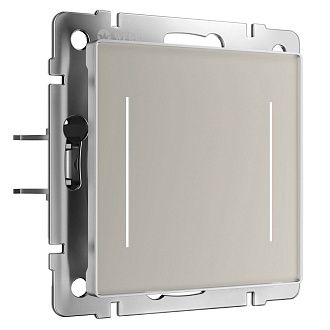 W4522014 Сенсорный выключатель двухклавишный с подсветкой, дымчатый Werkel, 4690389213922