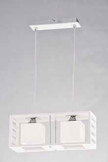 Люстра L400 x W140 x H1020, мм, 2*40W (80W), WHITE+CHROME (БЕЛЫЙ+ХРОМ) Sfera Sveta 85566/2P WHITE+CH