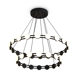 Подвесная люстра 80 см, 70W, 3000K, Freya Collar FR6180PL-L70B, черный