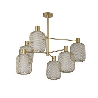 Потолочная люстра 78,5*60 см, 6*E14, 60W, F-Promo Tokri 4603-6C, золотой матовый