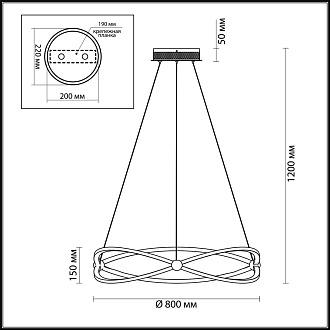 Светильник 80 см, 54W, 4000K, Odeon Light Lesla 4730/54L, золото