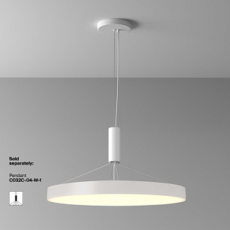 Накладной светильник 60*60*6 см, LED, 90W, 3000К, Maytoni Technical Zon C032CL-90W3K-RD-W белый