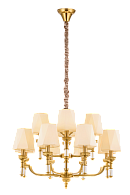 Люстра Ø850 x H550(1200), мм, 12*40W (480W), BRASS(Латунь) NewRgy 8679/8+4LT BRASS