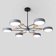 Люстра на штанге MEADE 7 lamps Grey 110*110*60 см, 7*LED*16W, 4000K, ImperiumLoft MEADE-01, Чёрный, Бежевый