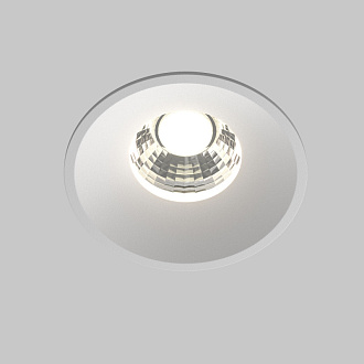 Встраиваемый светильник 8*8*6 см, LED, 12W, Maytoni Technical ROUND DL058-12W-DTW-W белый, вр 7,5 см