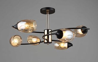 Люстра Ø640 x H300, мм, 6*40W (240W), FGD+BK (Золото+Чёрный) Rilon 3758/6 FGD+BK