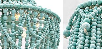 Подвесная люстра Chanteuse Chandelier Turquoise 50*50*70 см, 6*E14*40W, ImperiumLoft 40.1993-1, Бирюзовый