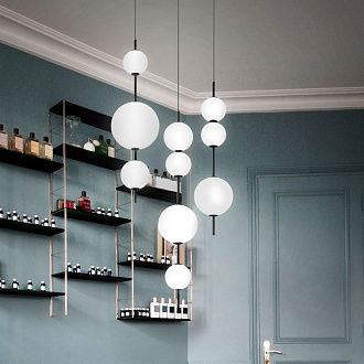 Подвесной светильник White beads Pendant 25*25*85 см, 3*LED*7W, 3000K, ImperiumLoft 40.2133-0, Чёрный