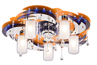 Люстра Ø660 x H180, мм, 5*40W (200W), OG+CR WT(Оранжевый+Хром) Sfera Sveta 8356/5+1 OG+CR WT