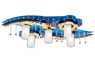 Люстра L900 x W480 x H190, мм, 5*40W (200W), BU+GD WT(Голубой+Золото) Sfera Sveta 8365/5 BU+GD WT
