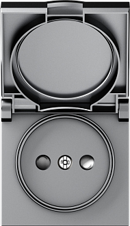 Donel A07 матовый серый накладка для розетки без заземления, с крышкой, 16A 250 В~, серия DB, DE43440