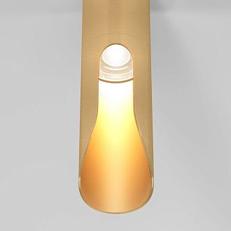 Потолочный акцентный светильник 4*4*16 см, LED, 7W, 4000K, Elektrostandard Apex 25113/LED, латунь
