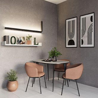 Настенный светильник 128 см, 52W, 3000K, Odeon Light Delta 7023/52WL, черный