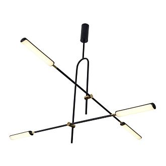 Люстра 110*110*86 см, 4*LED*28W, 3000K Gerhort G61302/4BK+GD, Черный, золото