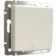 Розетка с заземлением и шторками c крышкой IP44 (айвори матовый) W1171262 Werkel 4690389184765