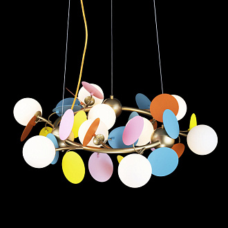 Люстра подвесная LOFT IT Matisse 10008/700 mult, диаметр 70 см, золото-разноцветный