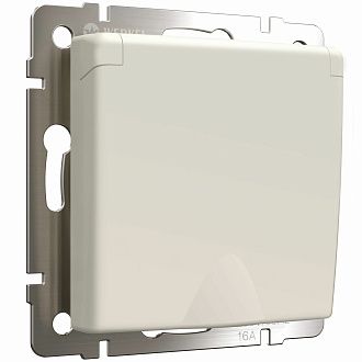Розетка с заземлением и шторками c крышкой IP44 (айвори матовый) W1171262 Werkel 4690389184765