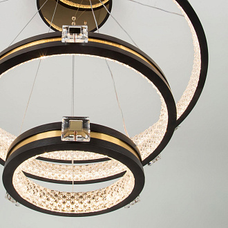 Подвесной светильник 60*60*140 см, LED 110W, 3000 / 6000K, Черный, Латунь LED4U L77085-3