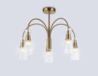 Люстра на штанге **44- см, 5*E14*40W, K, Ambrella Light High Light LH55701, латунь