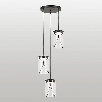 Подвесной светильник *34*75-120 см, 3*LED*5W, 3000K, Lussole Smith LSP-7473, черный