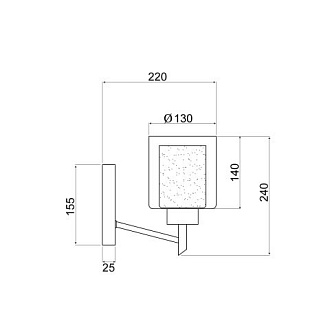 Бра 22*14*24 см, 1*E27 серый Vele Luce Felice VL1425W01