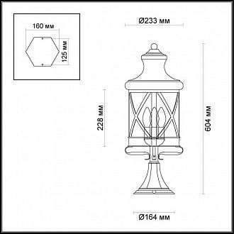 Уличный светильник 60 см Odeon Light Sation 4045/3B черный/золотая патина