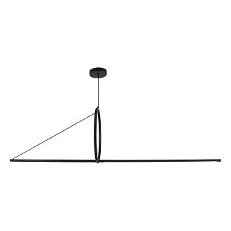 Подвесной светильник SUSPENSION CERCLE ET TRAIT – GRAPHITE SATINE L170 170*45*45 см, 1*LED*25W, 3000K, ImperiumLoft 40.1282-0, Чёрный