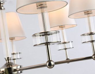 Подвесная люстра с абажурами и хрусталем **44-113 см, 7*E14*40W, K, Ambrella Light High Light LH71003, никель
