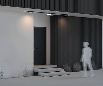 Уличный трековый светильник *25,6*-6,4 см, *LED*25W, 3000K, Maytoni Outdoor Zon IP O-TR01-1-F-25WB3K, Черный