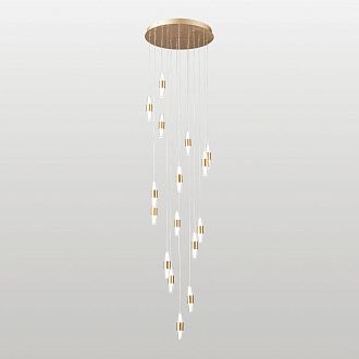 Люстра подвесная *41*100-200 см, 32*led*2W, 4000K, Lussole Hopkins LSP-7404, матовое золото
