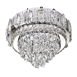 Потолочная люстра 48*48*38 см, LED 94W, 3300 / 5000К, Хром LED4U L9438-500